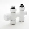 A white radiator connection set with a central connection, shown against a plain white background. Produktbild-Vorschau