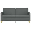 A front view of a dark gray fabric sofa with wooden legs. Podgląd zdjęcia produktu