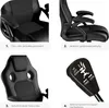 A collage of four images showcasing different features of a black gaming chair. Náhled obrázku produktu