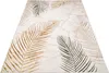 A rug with a leaf pattern is shown from a diagonal angle on a white background. Produktbild-Vorschau
