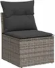 Design 6-tlg. Garten-Sofagarnitur mit Kissen Grau Poly Produktbild-Vorschau 3
