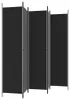 vidaXL Paravento a 5 pannelli Nero 250x220 cm in tessuto Anteprima dell’immagine prodotto 5