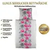 Seersucker Bettwäsche Baumwolle Blumen Grau Bunt 135x200 Produktbild-Vorschau 3