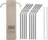 EKM Living Edelstahl Strohhalme 8er Set Silber gebogen Voir les images du produit 1