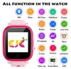 A pink smartwatch is shown with various icons representing its functions arranged around it. Produktbild-Vorschau