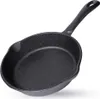 A black cast iron frying pan is shown against a white background. Produktbild-Vorschau