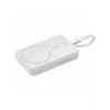 A white magnetic power bank with a loop attached, shown on a white background. Produktbild-Vorschau