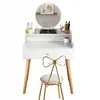 Coiffeuse avec miroir, blanche – Style scandinave et loft Voir les images du produit 1