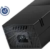 Close-up of a black power adapter with a ventilation grille and a power input port. A circular icon indicating airflow is visible in the upper left corner. Podgląd zdjęcia produktu
