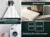 Collage of images showing kitchen towels, a washing machine, and size information. Produktbild-Vorschau