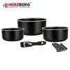 Herzberg HG-8051: 5-teiliger Topf mit Marmorbeschichtung Produktbild-Vorschau 4