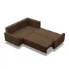 A brown sectional sofa with its bed extended. Produktbild-Vorschau