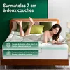 NicePlus, surmatelas 2 en 1, 90x200x7 cm, mousse à mémoire Voir les images du produit 2