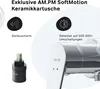 A close-up marketing image showcasing a chrome faucet with internal components and feature callouts. Produktbild-Vorschau