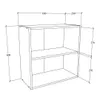 A line drawing of a kitchen cabinet with dimensions indicated. Produktbild-Vorschau