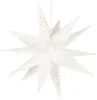 A white, multi-pointed star lantern with gold star cutouts, suspended against a white background. Podgląd zdjęcia produktu