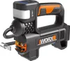 A black and orange portable air compressor with a digital display and a handle. Produktbild-Vorschau