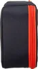 A close-up view of a black pencil case with an orange zipper. Produktbild-Vorschau