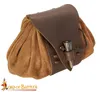 mittelalterliche Ledergürteltasche mit Hornknauf - Braun Produktbild-Vorschau 2