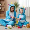 Pigiama Onesie Kigurumi Costume Travestimento Unicorno Blu Anteprima dell’immagine prodotto 8