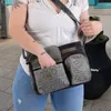 Sunsa Canvas Tasche. Grau schwarz Umhängetasche. Produktbild-Vorschau 4