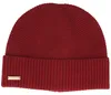 Seeberger Beanie mit Rippstrick-Umschlag in rot