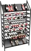A black metal wine rack filled with wine bottles. Náhľad obrázku produktu