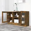 vidaXL Vitrína Smoked Oak 120x30,5x70 cm Materiál dřeva Náhled obrázku produktu 3