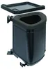 A black trash can system with a tray, mounted on a white background. Voir les images du produit