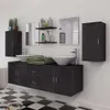 vidaXL 9-tlg. Badmöbel und Waschbecken Set Schwarz Produktbild-Vorschau 4