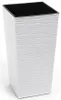 Quadratische hohe Meißel Blumentopf 19x36cm Weiß + Einsatz Produktbild-Vorschau 1
