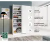 Szybka szafa z drzwiami przesuwnymi 125 cm biała Podgląd zdjęcia produktu 6
