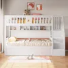 Letto a soppalco 90x200 cm in legno bianco, con spazio Anteprima dell’immagine prodotto 4