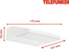 A white LED outdoor wall light with dimensions indicated by red lines and text. Produktbild-Vorschau