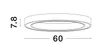A diagram showing the dimensions of a circular light fixture. Produktbild-Vorschau