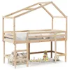 Hochbett mit Leiter und Dach 80x200 cm Massivholz Kiefer Produktbild-Vorschau 2
