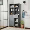 COSTWAY Badkamerkast, smal, hoge kast met 3 planken, lade, Productafbeelding-voorbeeld 9