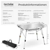 Składany stół kempingowy tectake® Tina z aluminium, 90 x 52 Podgląd zdjęcia produktu 6