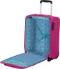 An open fuchsia suitcase with a blue patterned interior. Produktbild-Vorschau