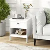 Comodino KOMFOTTEU bianco, comodino con cassetto e ripiano Anteprima dell’immagine prodotto 6