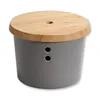 KESPER Vorratsdose, Kunststoff mit Bambusdeckel, grau, Ø 21 Produktbild-Vorschau 1