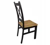 A black wooden chair with a natural wood seat, shown from a side angle against a white background. Náhled obrázku produktu