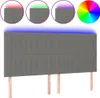 vidaXL LED Kopfteil Dunkelgrau 180x5x118/128 cm Stoff Produktbild-Vorschau 1