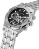 A close-up, angled view of a silver Guess watch with a black dial. Náhled obrázku produktu
