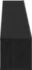 Side view of a black TV stand with wood grain texture. Produktbild-Vorschau