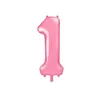 Folienballon Zahl "1", 86cm, rosa, 1 Stk. Produktbild-Vorschau 6