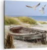 Bild auf Leinwand - Leinwandbild - Einteilig - Strand Möwen Produktbild-Vorschau 1