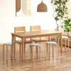 Set aus 4 stapelbaren runden Hockern aus grauem Holz, ? 40 Produktbild-Vorschau 3