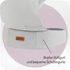 Close-up of a baby carrier's hip belt and shoulder strap area, with text highlighting features. Anteprima dell’immagine prodotto