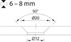 A technical drawing illustrating the dimensions and angles of a product component. Produktbild-Vorschau